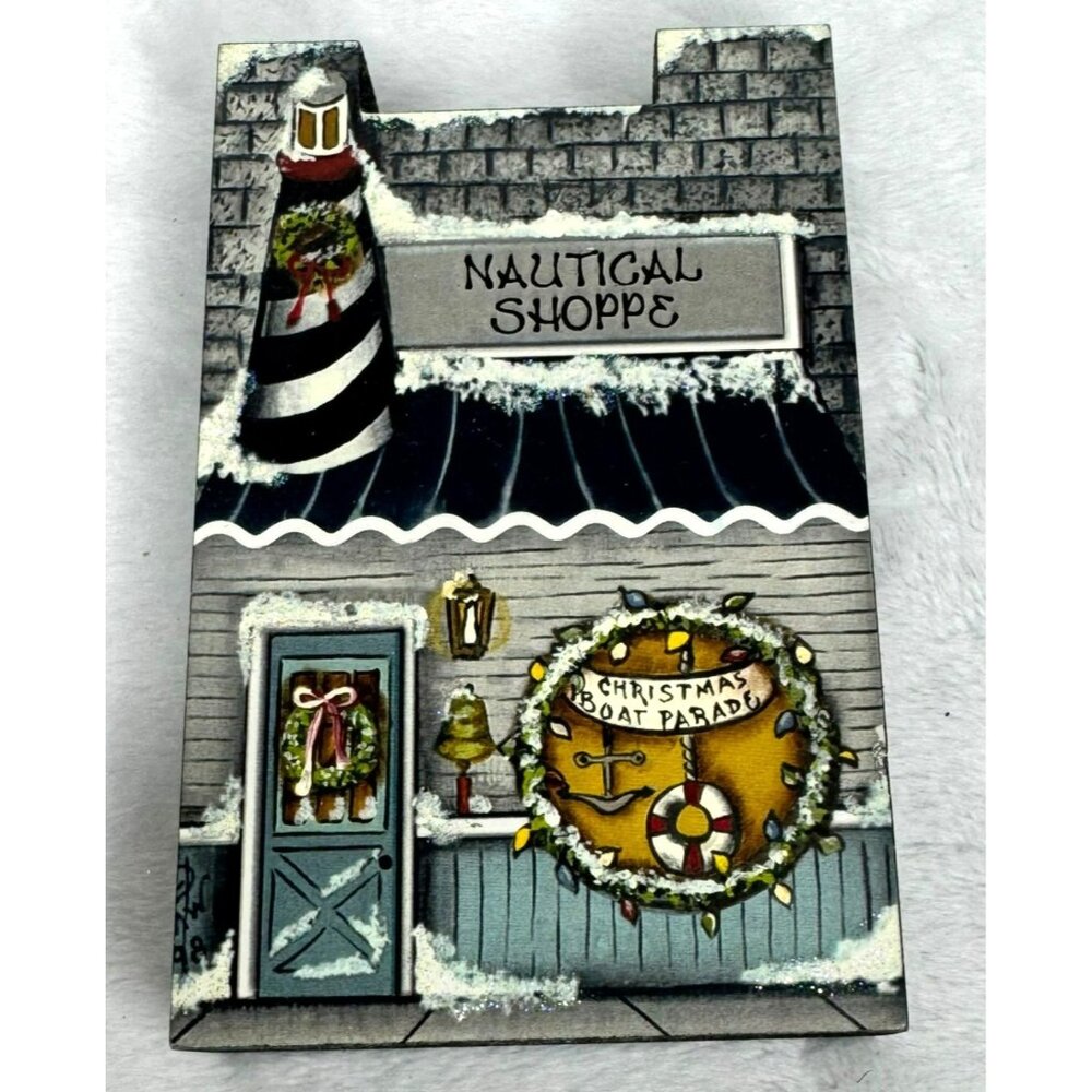 Brandywine Woodcrafts Nautical Shoppe Christmas Boat Parade Sign 7.25"x4.5"
